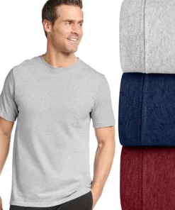 Men's Jockey® 3-pack Crewneck Tees -Casual Outfits For Men Elegant store 1141005 Cranberry Asst
