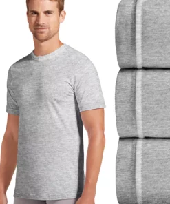 Men's Jockey® 3-pack Crewneck Tees -Casual Outfits For Men Elegant store 1141005 Gray Heather