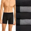 Men's Hanes Ultimate® 5-pack Exposed Waistband Boxer Brief -Casual Outfits For Men Elegant store 1354794 Black Gray