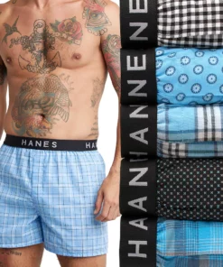 Men's Hanes Ultimate® 5-pack Plaid Woven Boxers