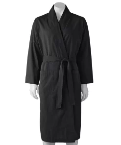 Men's Hanes® Lightweight Woven Shawl Robe -Casual Outfits For Men Elegant store 1717424 Black
