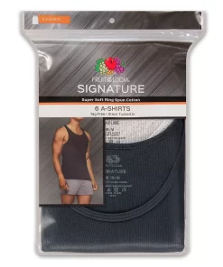 Men's Fruit of the Loom® Signature Super Soft Black/Grey A-Shirt (6-pack) 8 Men's Fruit of the Loom® Signature Super Soft Black/Grey A-Shirt (6-pack) -Casual Outfits For Men Elegant store 2038505 ALT3