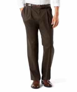 Men's Dockers® Stretch Easy Khaki Classic-Fit Pleated Pants 16 Men's Dockers® Stretch Easy Khaki Classic-Fit Pleated Pants -Casual Outfits For Men Elegant store 2748163 Brown
