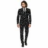 Men's OppoSuits Slim-Fit Novelty Pattern Suit & Tie Set -Casual Outfits For Men Elegant store 2960606 Black White