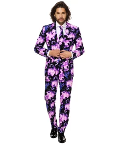 Men's OppoSuits Slim-Fit Novelty Pattern Suit & Tie Set 19 Men's OppoSuits Slim-Fit Novelty Pattern Suit & Tie Set -Casual Outfits For Men Elegant store 2960606 Purple
