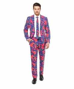 Men's OppoSuits Slim-Fit Novelty Pattern Suit & Tie Set 21 Men's OppoSuits Slim-Fit Novelty Pattern Suit & Tie Set -Casual Outfits For Men Elegant store 2960606 Purple Pink