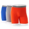 Big & Tall Hanes® Classics 3-pack Fresh IQ Boxer Briefs -Casual Outfits For Men Elegant store 2993460 Gray Royal Orange
