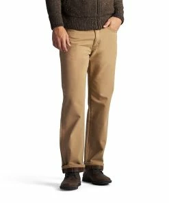 Men's Lee® Flannel-Lined Straight-Leg Jeans -Casual Outfits For Men Elegant store 3003906 Antique Bronze