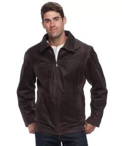 Men's Vintage Leather Straight-Bottom Leather Jacket