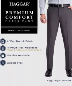 Men’s Haggar® Premium Comfort Flex-Waist Slim-Fit Stretch Flat-Front Dress Pants 19 Men’s Haggar® Premium Comfort Flex-Waist Slim-Fit Stretch Flat-Front Dress Pants -Casual Outfits For Men Elegant store 3078673 ALT5