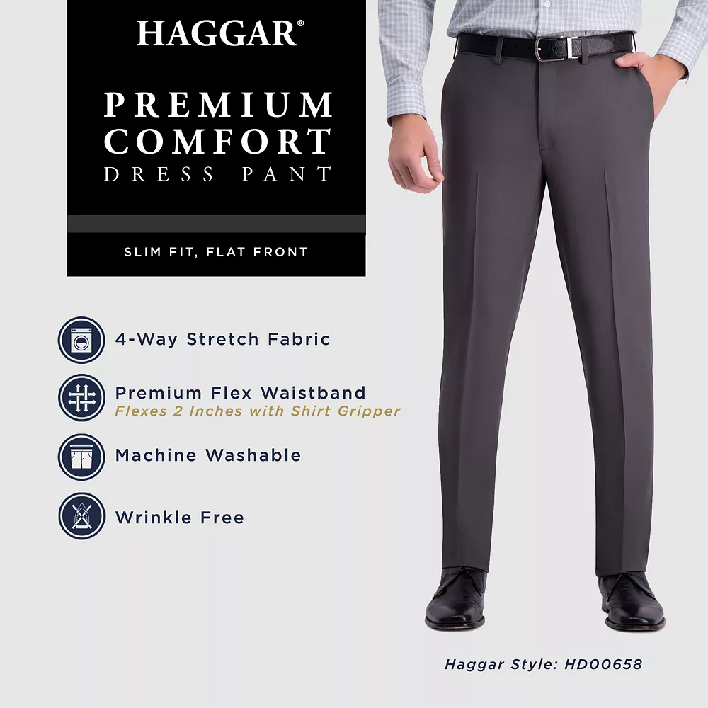 Men’s Haggar® Premium Comfort Flex-Waist Slim-Fit Stretch Flat-Front Dress Pants 11 Men’s Haggar® Premium Comfort Flex-Waist Slim-Fit Stretch Flat-Front Dress Pants - Image 9