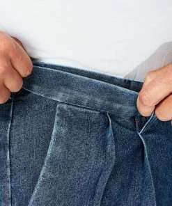 Big & Tall Hagar Classic-Fit Pleated-Front Stretch Denim Trousers -Casual Outfits For Men Elegant store 3081455 ALT4