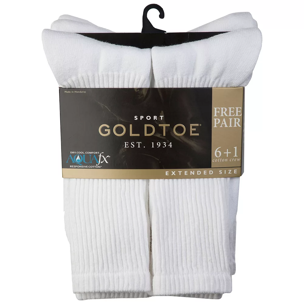 Extended Size GOLDTOE® 6-pack + 2 Bonus Cushioned Crew Socks 5 Extended Size GOLDTOE® 6-pack + 2 Bonus Cushioned Crew Socks - Image 3