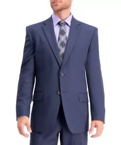 Men's Haggar® Travel Performance Tailored-Fit Stretch Suit Jacket -Casual Outfits For Men Elegant store 3336971 Navy
