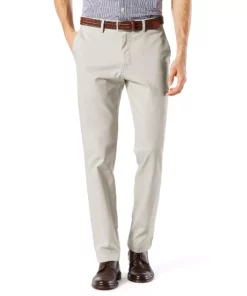 Men's Dockers® Signature Khaki Lux Slim-Fit Stretch Pants -Casual Outfits For Men Elegant store 3386796 Cloud