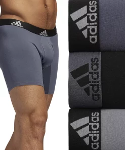 Men's adidas 3-pack Cotton Stretch Boxer Briefs 16 Men's adidas 3-pack Cotton Stretch Boxer Briefs -Casual Outfits For Men Elegant store 3427176 Onix Black Gray