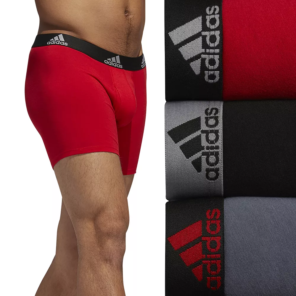 Men's adidas 3-pack Cotton Stretch Boxer Briefs 4 Men's adidas 3-pack Cotton Stretch Boxer Briefs - Image 2