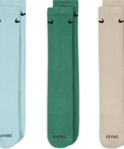 Men's Nike 3-pack Everyday Plus Lightweight Crew Socks -Casual Outfits For Men Elegant store 3496653 Rattan Green
