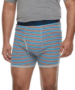 Big & Tall Hanes® 3-pack X-Temp Boxer Briefs -Casual Outfits For Men Elegant store 3638904 Navy Stripe Red