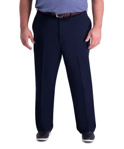 Big & Tall Haggar® Premium Comfort Khaki Classic-Fit Flat-Front Hidden Expandable Waistband Casual Pants