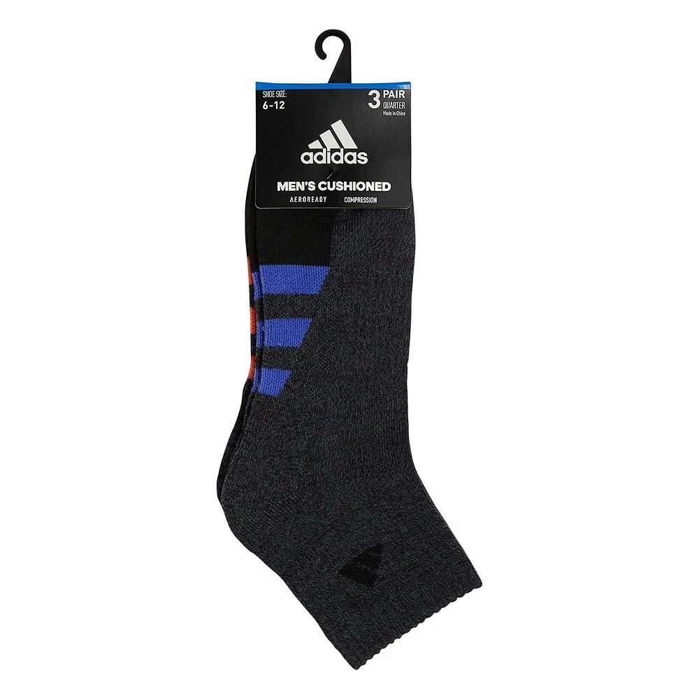 Men's adidas Cushioned II 3-pack Quarter Socks 13 Men's adidas Cushioned II 3-pack Quarter Socks - Image 11