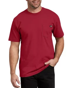 Men's Dickies Heavyweight Short Sleeve Shirt -Casual Outfits For Men Elegant store 3674414 English Red