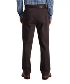 Men's Haggar® Iron Free Premium Khaki™ Classic-Fit Flat Front Hidden Comfort Waistband Casual Pant -Casual Outfits For Men Elegant store 3696341 ALT