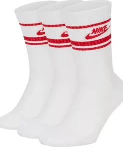 Men's Nike Everyday Essential 3-pack Striped Crew Socks 14 Men's Nike Everyday Essential 3-pack Striped Crew Socks -Casual Outfits For Men Elegant store 3708366 White Red