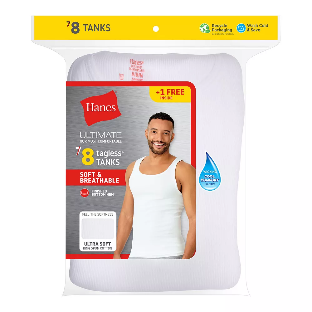 Men's Hanes Ultimate® 7-pack +1 Bonus ComfortSoft Tanks 5 Men's Hanes Ultimate® 7-pack +1 Bonus ComfortSoft Tanks - Image 3