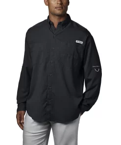 Men's Columbia PFG Tamiami™ II Long Sleeve Shirt -Casual Outfits For Men Elegant store 3842791 Black