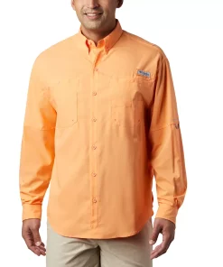 Men's Columbia PFG Tamiami™ II Long Sleeve Shirt -Casual Outfits For Men Elegant store 3842791 Bright Nectar
