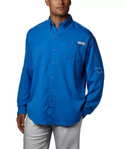 Men's Columbia PFG Tamiami™ II Long Sleeve Shirt -Casual Outfits For Men Elegant store 3842791 Vivid Blue