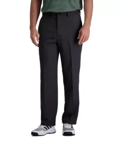 Men's Haggar® Cool Right® Performance Flex Classic-Fit Flat-Front Pants 22 Men's Haggar® Cool Right® Performance Flex Classic-Fit Flat-Front Pants -Casual Outfits For Men Elegant store 3930126 Charcoal