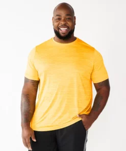 Big & Tall Tek Gear® Dry Tek Tee -Casual Outfits For Men Elegant store 3933692 Flash Yellow Orange