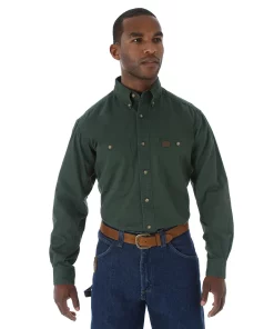 Men's Wrangler RIGGS Workwear Twill Button-Down Shirt