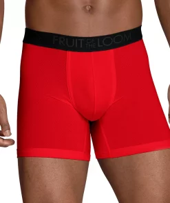 Men's Fruit of the Loom® Signature 4-pack Breathable 4-Way Stretch Micro-Mesh Short-Leg Boxer Briefs
