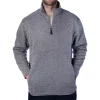 Men's Smith's Workwear Quarter-Zip Sweater Fleece Pullover Jacket -Casual Outfits For Men Elegant store 4134162 Heather Gray