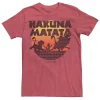 Men's Disney The Lion King Hakuna Matata Sunset Silhouette Poster Tee -Casual Outfits For Men Elegant store 4223073 Red Heather
