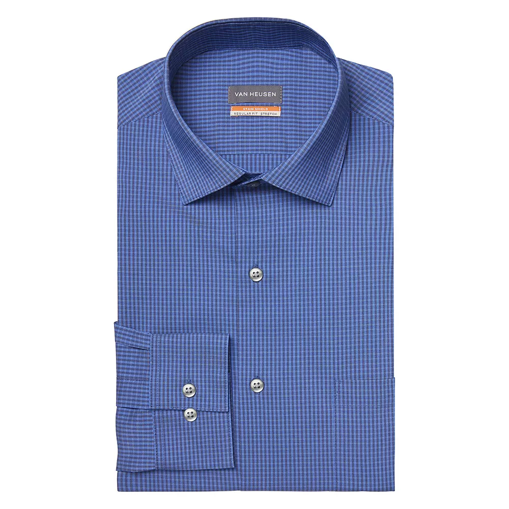 Men's Van Heusen Regular-Fit Stain Shield Spread-Collar Dress Shirt 10 Men's Van Heusen Regular-Fit Stain Shield Spread-Collar Dress Shirt - Image 8