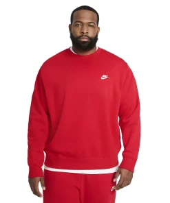 Big & Tall Nike Club Sweatshirt -Casual Outfits For Men Elegant store 4248618 University Red