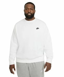 Big & Tall Nike Club Sweatshirt -Casual Outfits For Men Elegant store 4248618 White