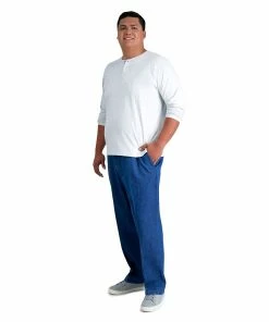 Big & Tall Haggar® Work to Weekend® Flat-Front Denim Pants 11 Big & Tall Haggar® Work to Weekend® Flat-Front Denim Pants -Casual Outfits For Men Elegant store 425176 ALT3