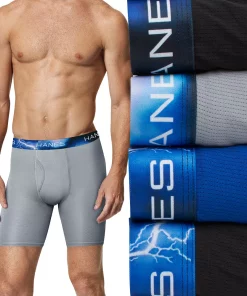 Men's Hanes Ultimate® 4-pack X-Temp Air Mesh Longer-Leg Boxer Briefs