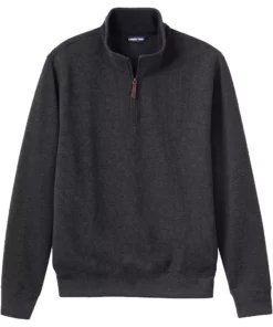 Men's Lands' End Bedford Regular-Fit Ribbed Quarter-Zip Pullover Sweater 14 Men's Lands' End Bedford Regular-Fit Ribbed Quarter-Zip Pullover Sweater -Casual Outfits For Men Elegant store 4422815 Dark Charcoal Heather