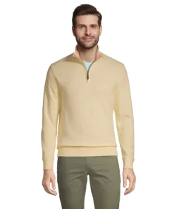 Men's Lands' End Bedford Regular-Fit Ribbed Quarter-Zip Pullover Sweater 15 Men's Lands' End Bedford Regular-Fit Ribbed Quarter-Zip Pullover Sweater -Casual Outfits For Men Elegant store 4422815 Golden Candle Light