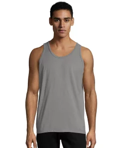 Men's Hanes® ComfortWash Garment-Dyed Tank -Casual Outfits For Men Elegant store 4462636 Concrete Gray