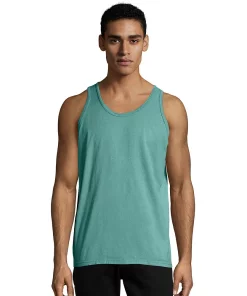 Men's Hanes® ComfortWash Garment-Dyed Tank -Casual Outfits For Men Elegant store 4462636 Spanish Moss