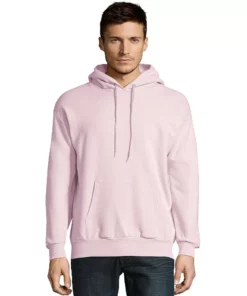 Men's Hanes® EcoSmart Fleece Pullover Hoodie -Casual Outfits For Men Elegant store 4489043 Pale Pink