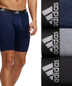 Men's adidas Performance 3-Pack Long Boxer Briefs 15 Men's adidas Performance 3-Pack Long Boxer Briefs -Casual Outfits For Men Elegant store 4517771 Black Gray Navy