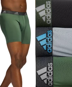 Men's adidas Performance 3-Pack Long Boxer Briefs 16 Men's adidas Performance 3-Pack Long Boxer Briefs -Casual Outfits For Men Elegant store 4517771 Dark Green